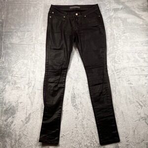 Superfine London Women Black Coated Skinny Jeans SUEWJ107 16R‎ Size 29 x 31.5